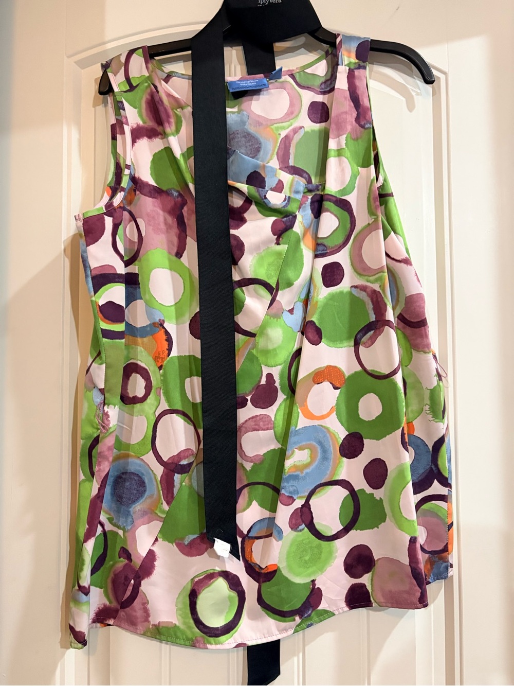 Simply Vera Vera Wang Multicolor Sleeveless Circle-Print Blouse